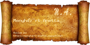 Menyhárt Anetta névjegykártya